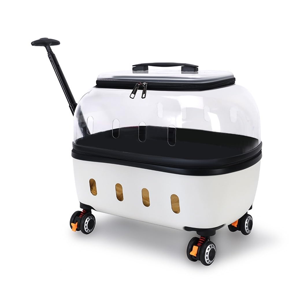 Transparent Rolling Pet Carrier for Cats & Dogs