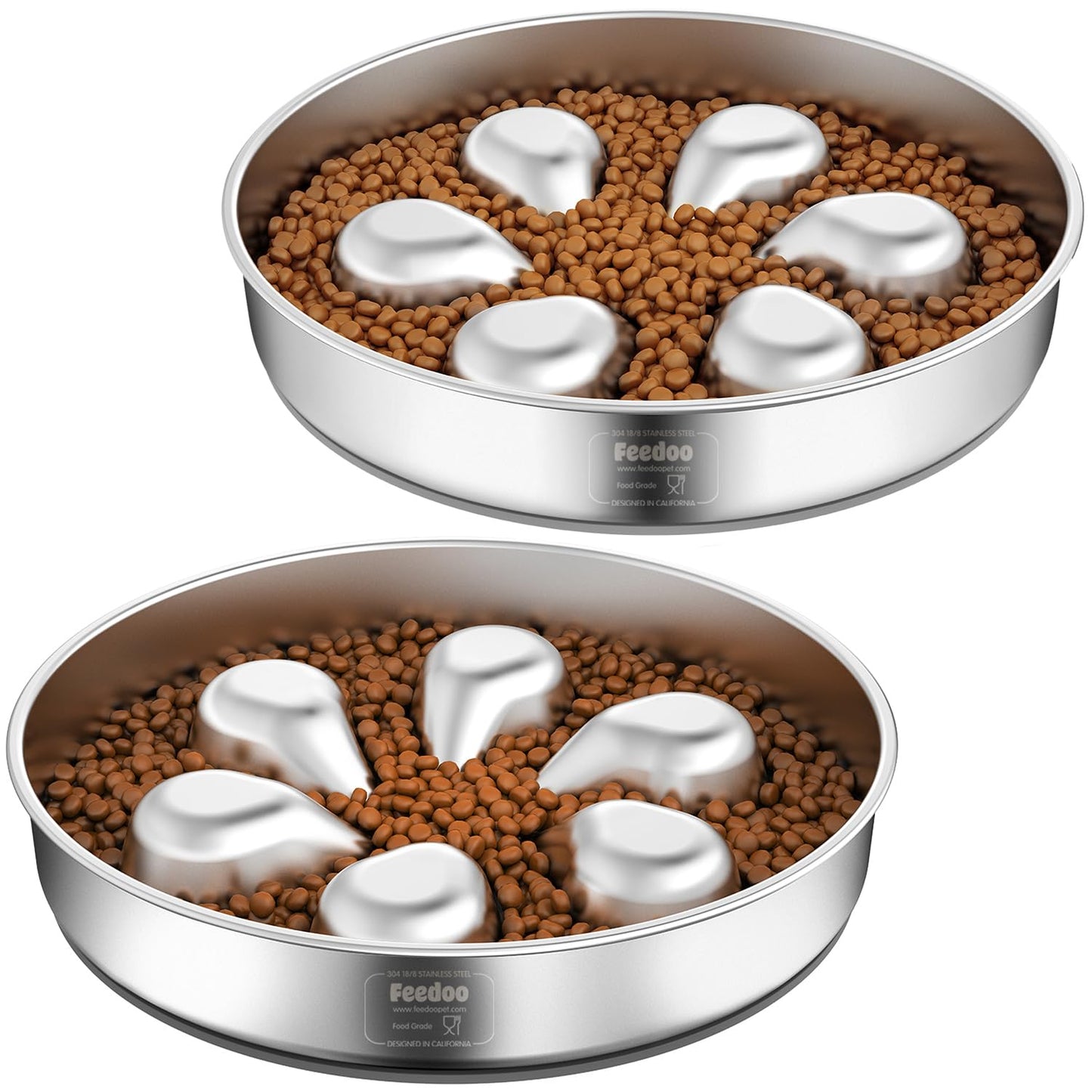 Stainless Steel Slow Feeder Bowl with Non-Slip Base