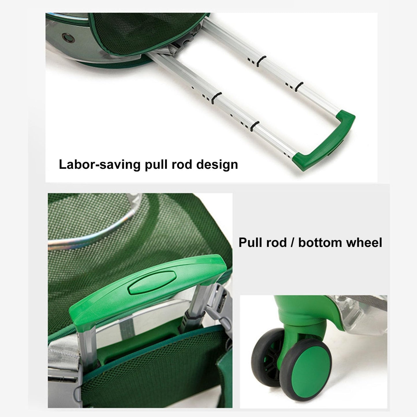 Wheeled Bubble Pet Carrier Backpack for Travel