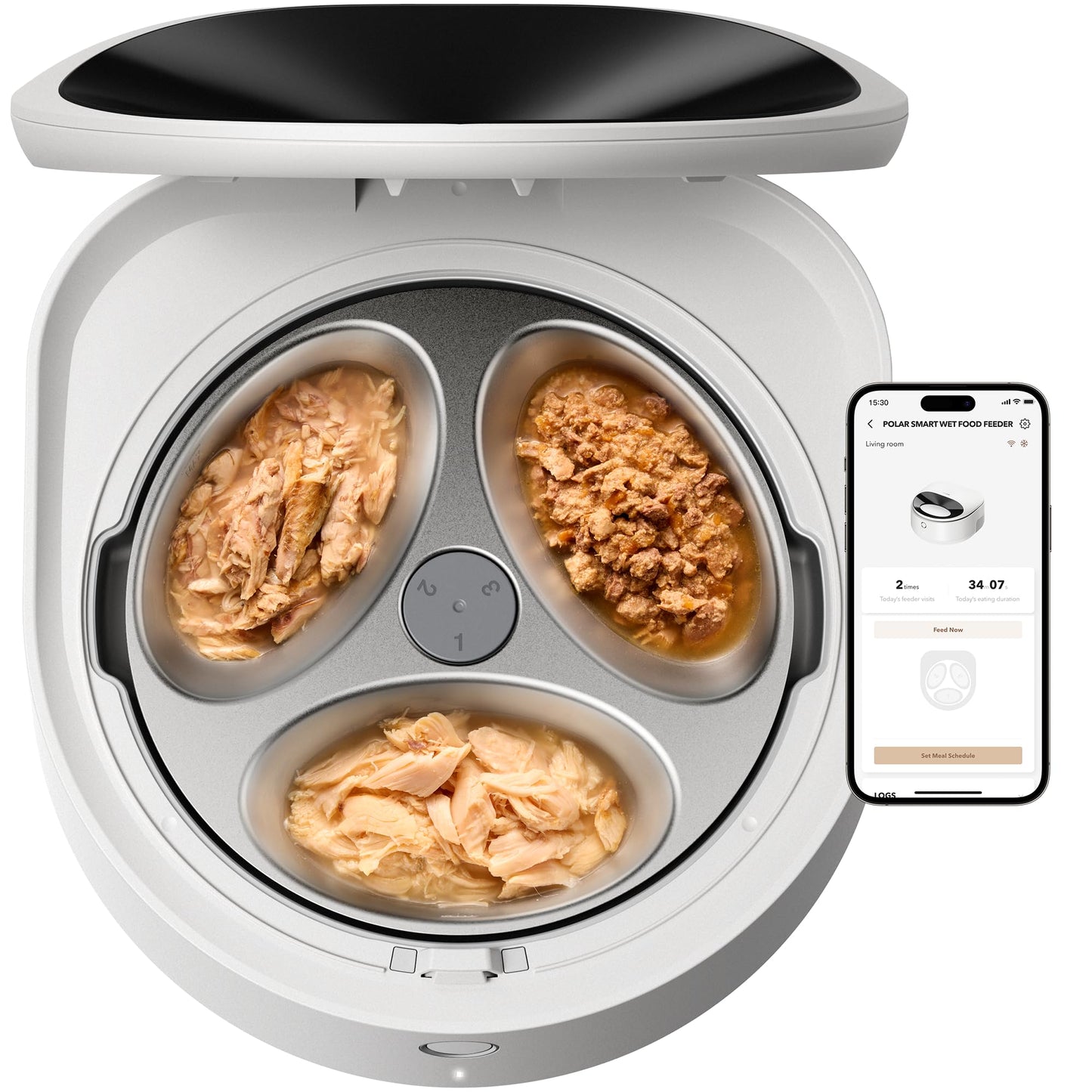 Automatic Refrigerated Pet Feeder with Cooling