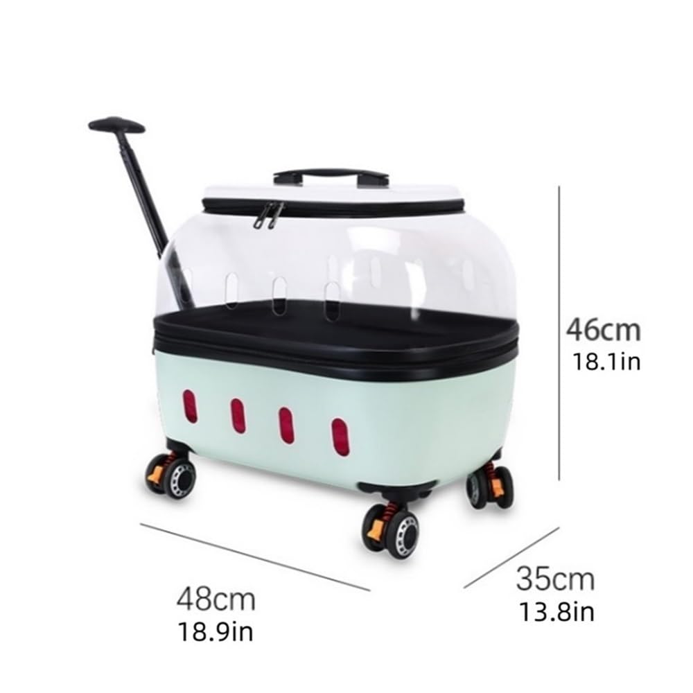 Transparent Rolling Pet Carrier for Cats & Dogs