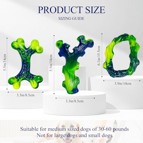 3-Pack Tough Dog Chew Toys for Aggressive Chewers