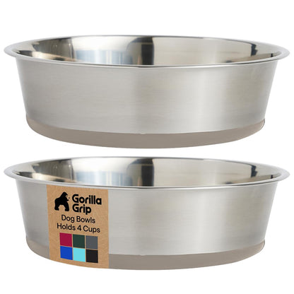 304 Stainless Steel Pet Bowls with Non-Slip Base