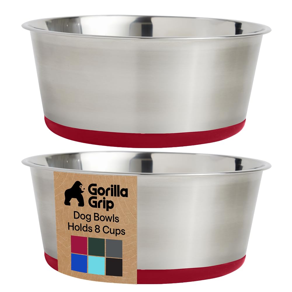304 Stainless Steel Pet Bowls with Non-Slip Base