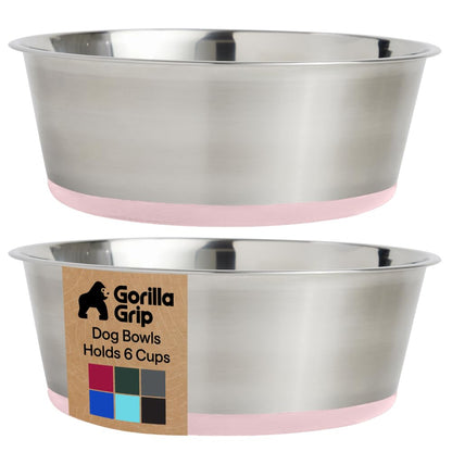 304 Stainless Steel Pet Bowls with Non-Slip Base