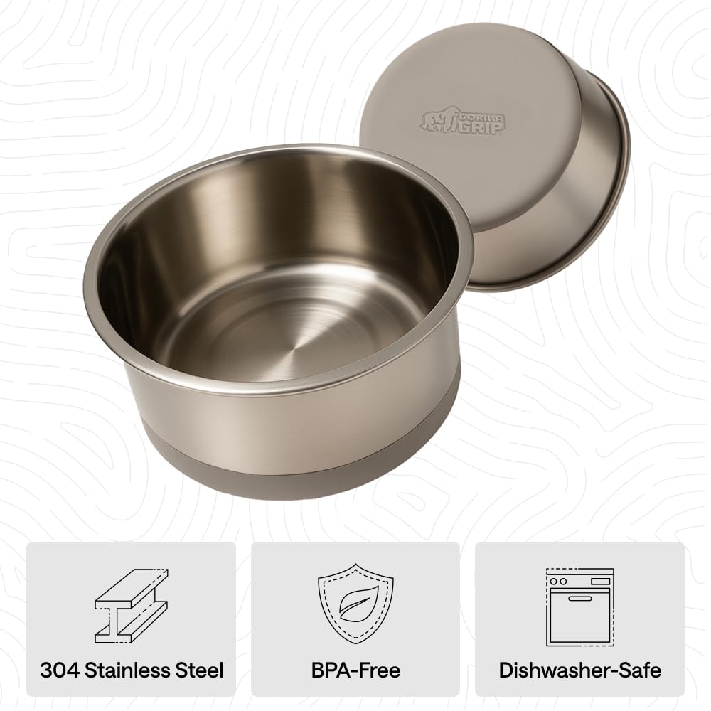 304 Stainless Steel Pet Bowls with Non-Slip Base