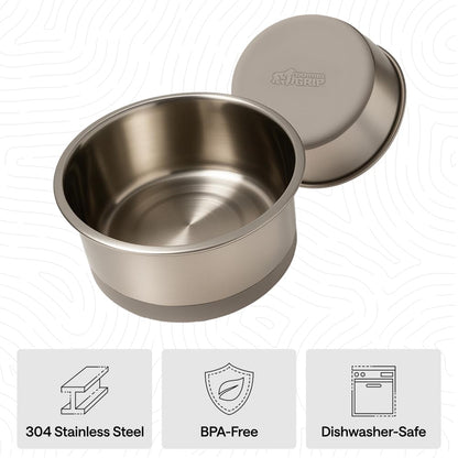 304 Stainless Steel Pet Bowls with Non-Slip Base