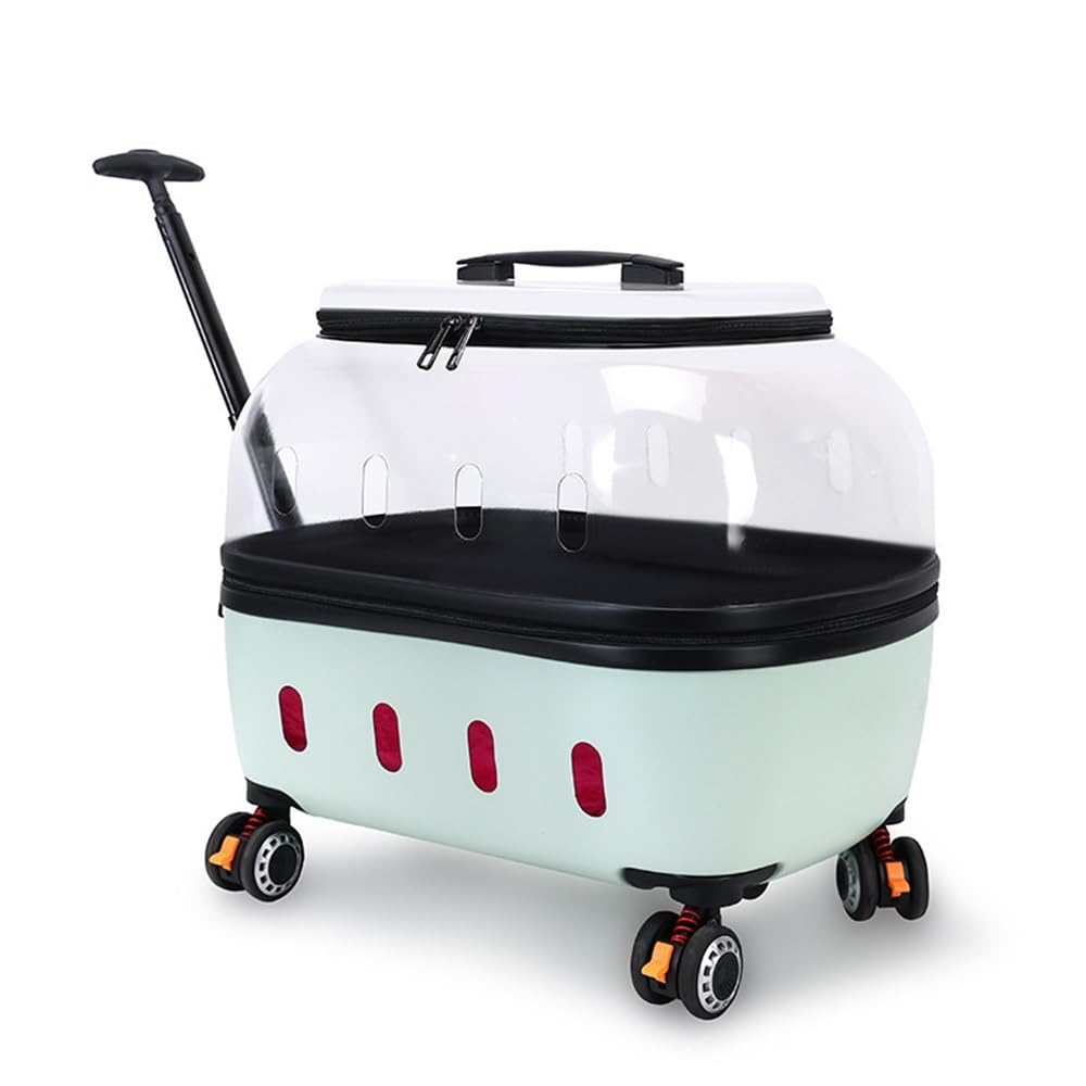 Transparent Rolling Pet Carrier for Cats & Dogs
