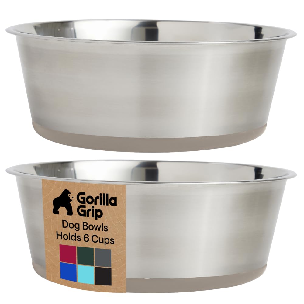 304 Stainless Steel Pet Bowls with Non-Slip Base