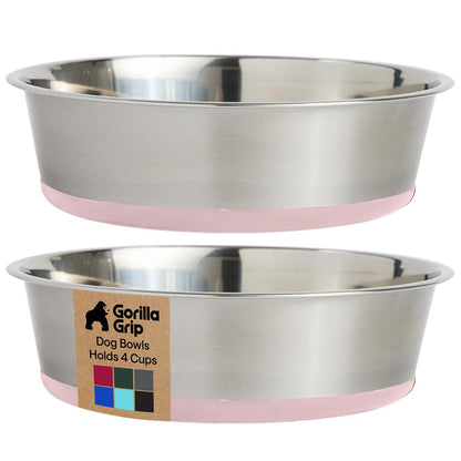 304 Stainless Steel Pet Bowls with Non-Slip Base