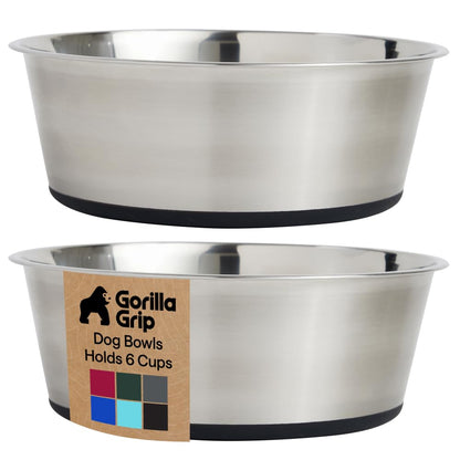 304 Stainless Steel Pet Bowls with Non-Slip Base