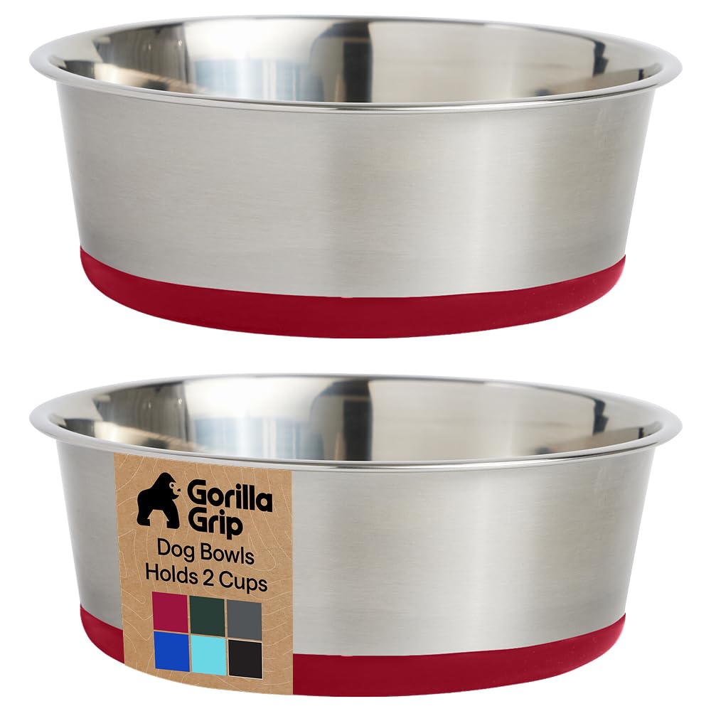 304 Stainless Steel Pet Bowls with Non-Slip Base