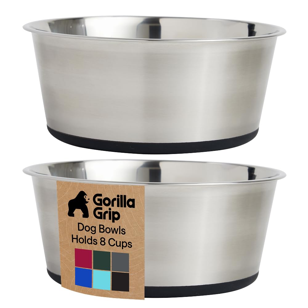 304 Stainless Steel Pet Bowls with Non-Slip Base