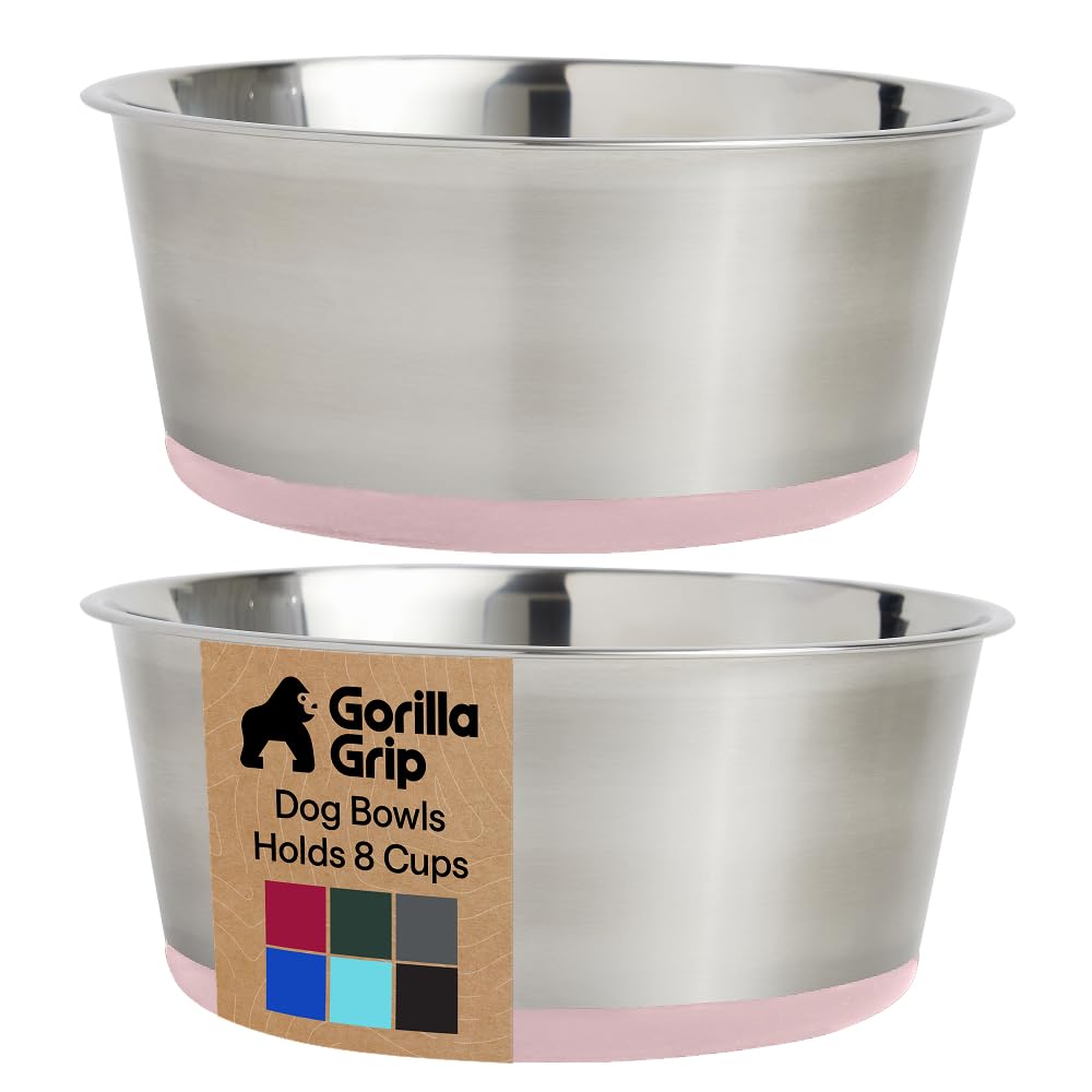 304 Stainless Steel Pet Bowls with Non-Slip Base