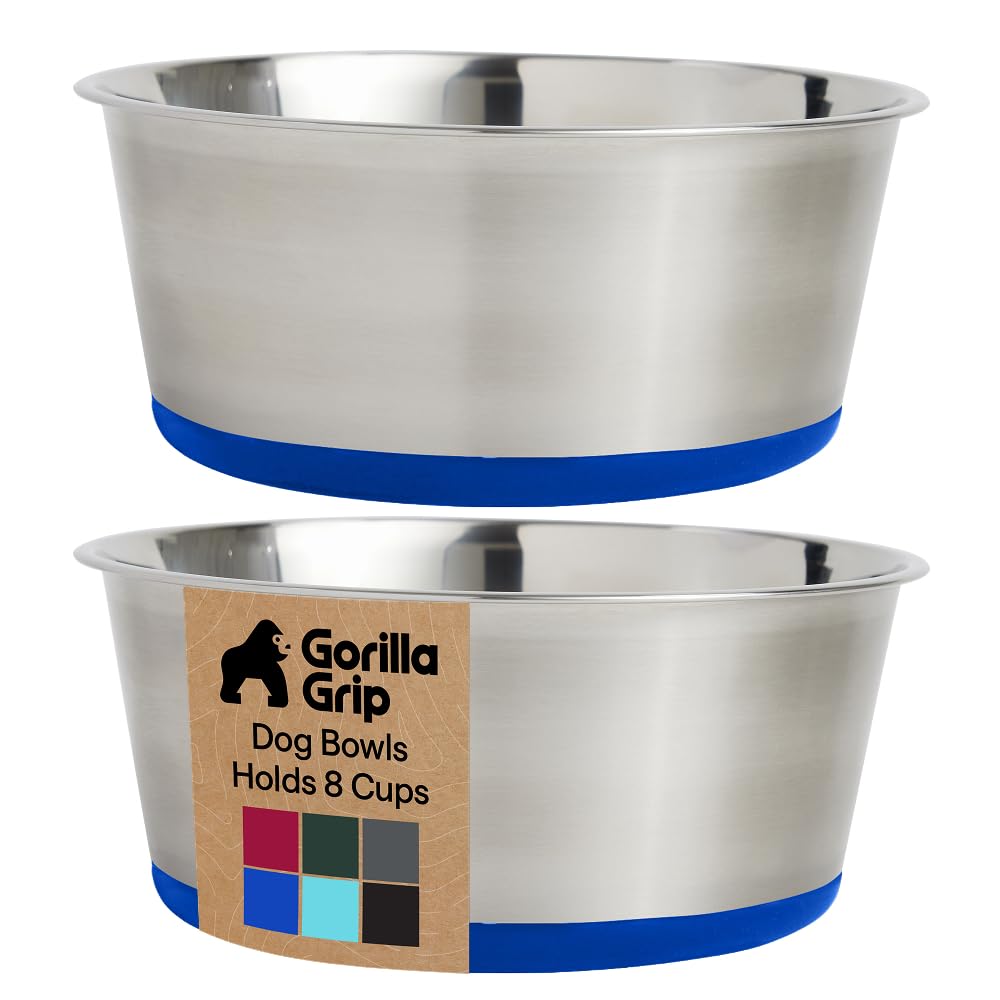 304 Stainless Steel Pet Bowls with Non-Slip Base