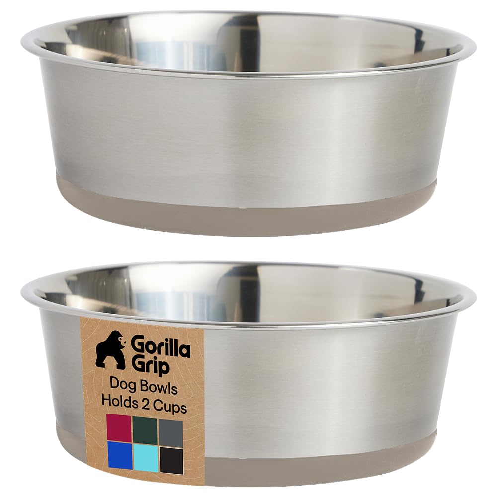 304 Stainless Steel Pet Bowls with Non-Slip Base