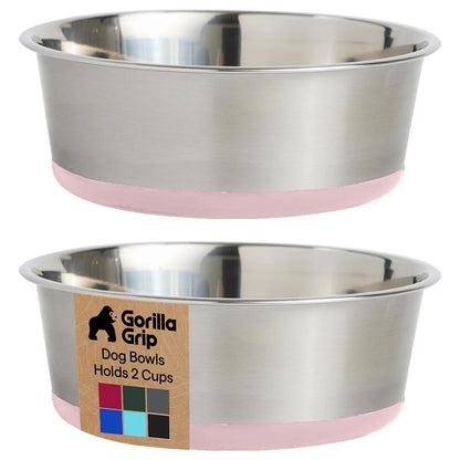 304 Stainless Steel Pet Bowls with Non-Slip Base