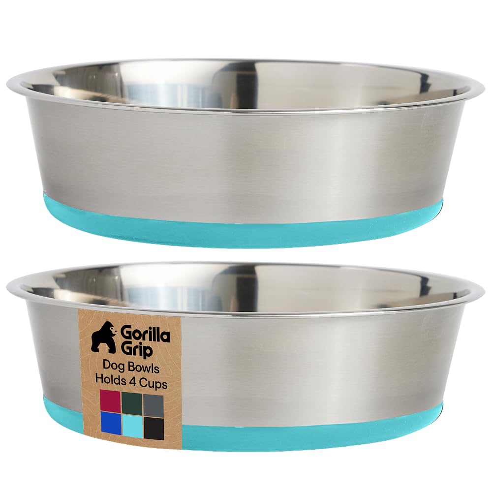 304 Stainless Steel Pet Bowls with Non-Slip Base