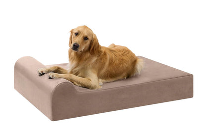 Orthopedic Memory Foam Pet Bed with Headrest Support