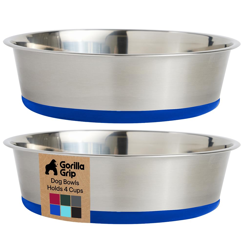 304 Stainless Steel Pet Bowls with Non-Slip Base