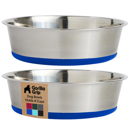 304 Stainless Steel Pet Bowls with Non-Slip Base