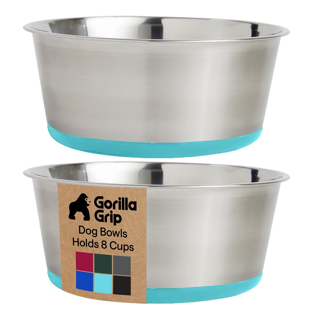 304 Stainless Steel Pet Bowls with Non-Slip Base