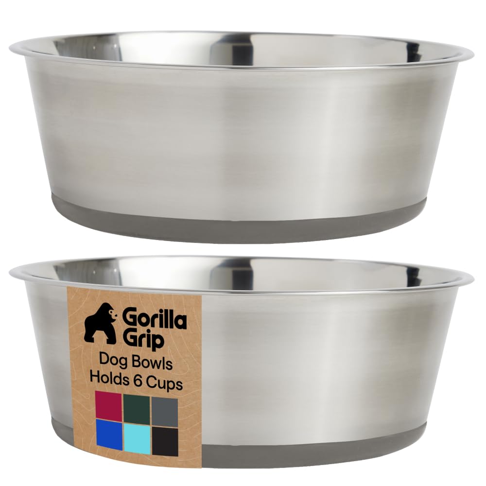 304 Stainless Steel Pet Bowls with Non-Slip Base