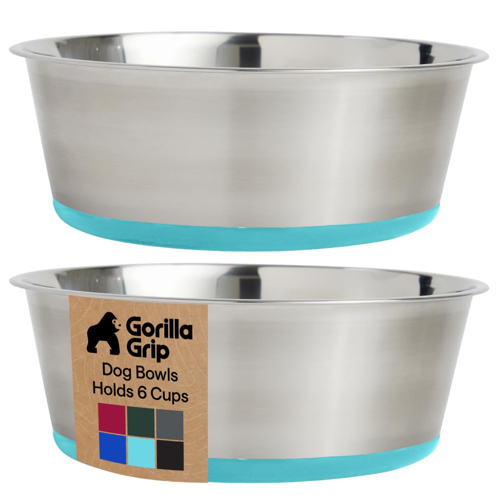 304 Stainless Steel Pet Bowls with Non-Slip Base