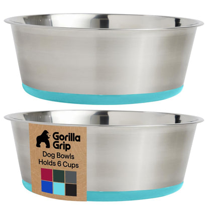 304 Stainless Steel Pet Bowls with Non-Slip Base