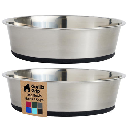 304 Stainless Steel Pet Bowls with Non-Slip Base