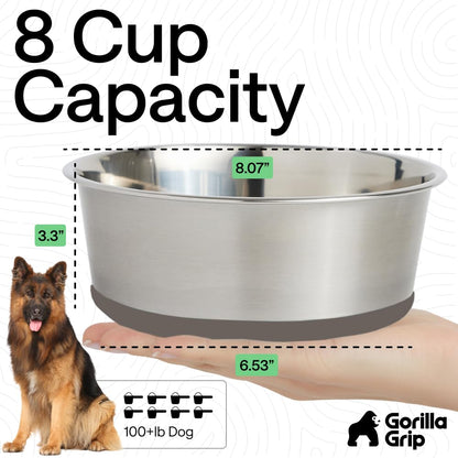 304 Stainless Steel Pet Bowls with Non-Slip Base