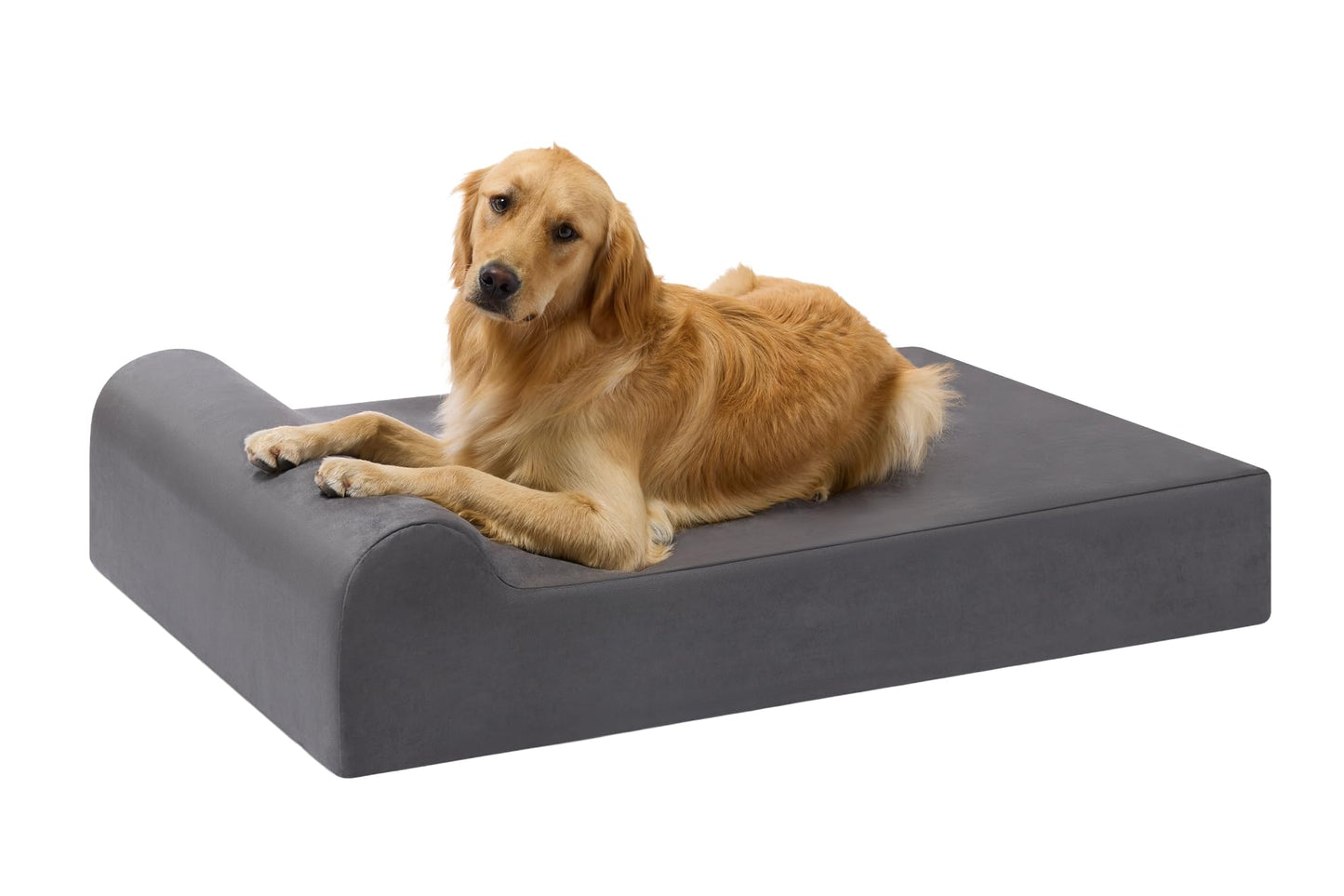 Orthopedic Memory Foam Pet Bed with Headrest Support