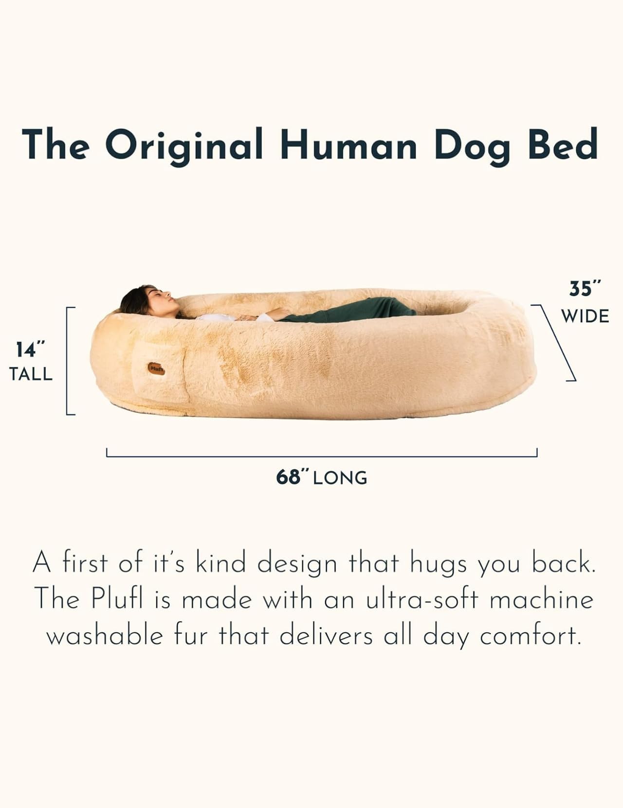 Oversized Plush Lounger Bed with Memory Foam Fill