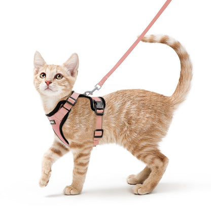 Adjustable Cat Harness & Lead Set for Walking