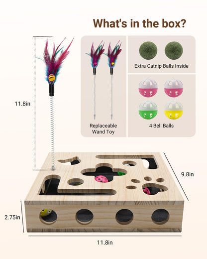 Interactive Cat Puzzle Feeder & Scratch Toy