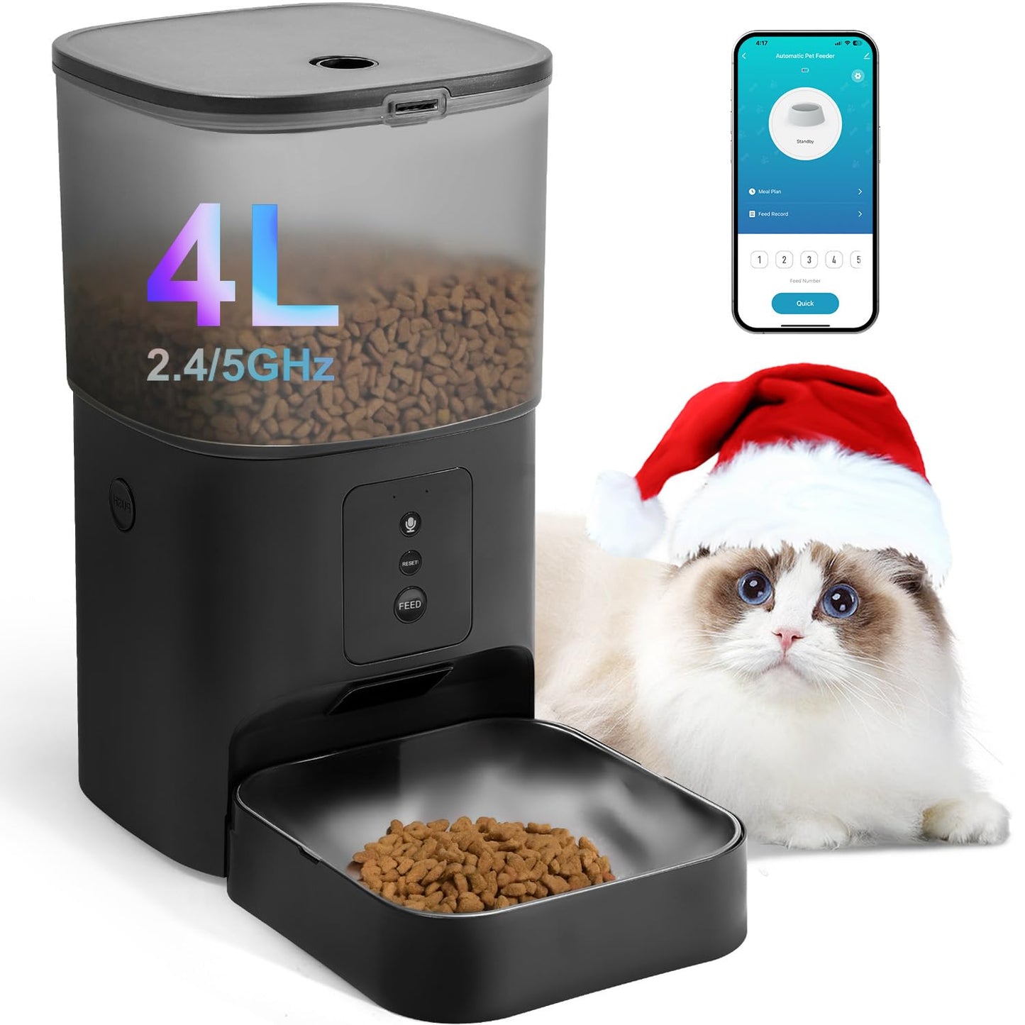 Automatic Pet Feeder with Voice Recording and Timer