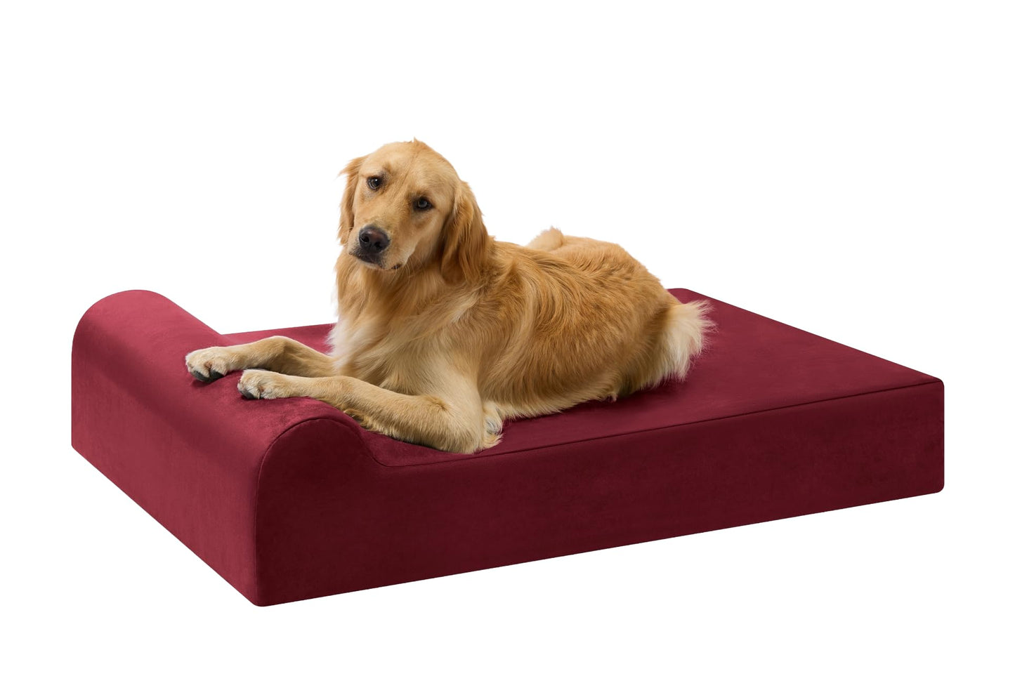 Orthopedic Memory Foam Pet Bed with Headrest Support