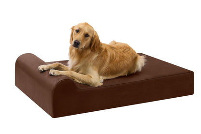 Orthopedic Memory Foam Pet Bed with Headrest Support