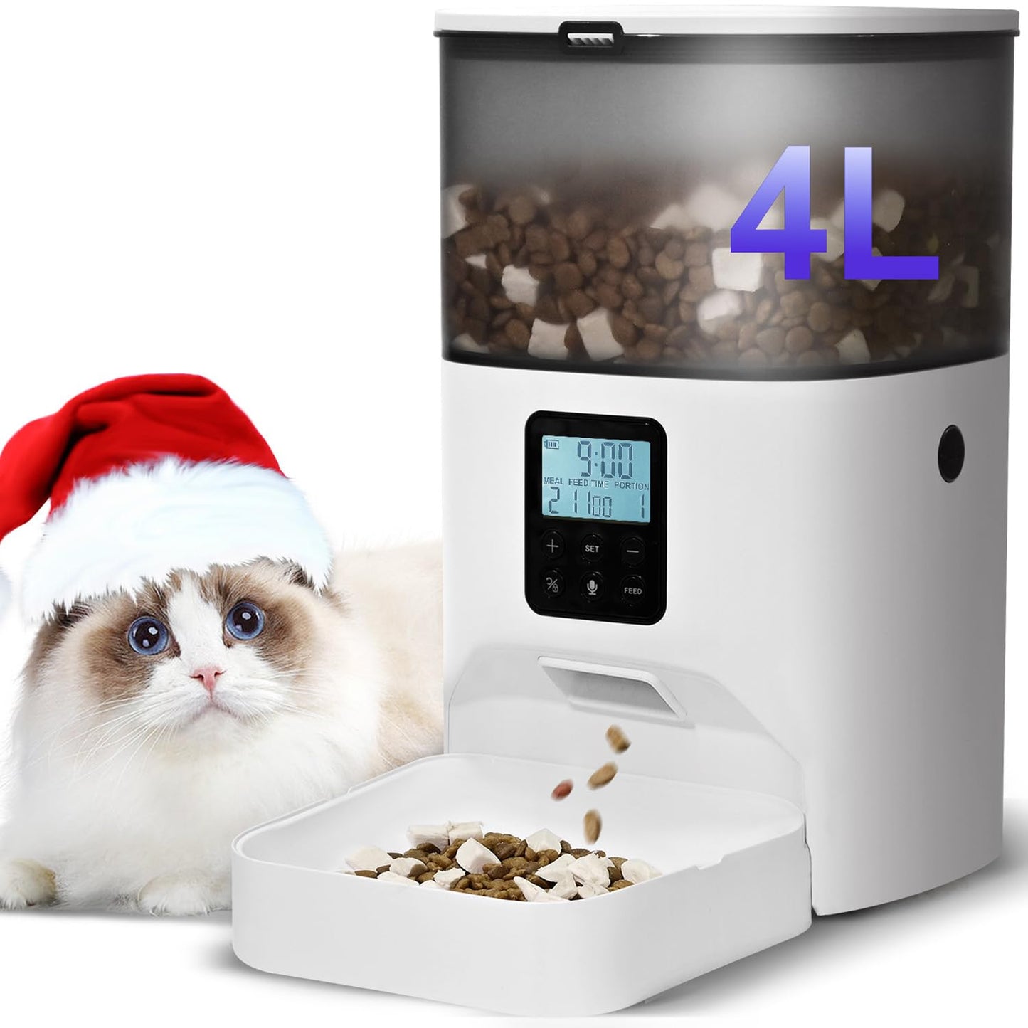 Automatic Pet Feeder with Voice Recording and Timer