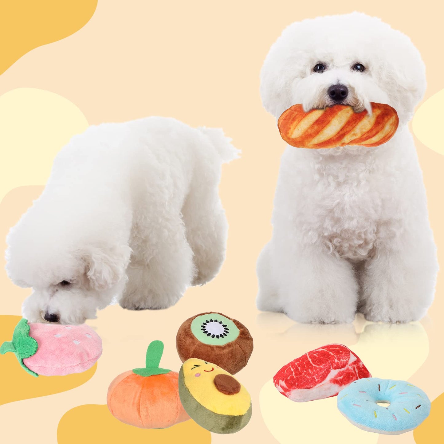 80-Pack Plush Squeaky Dog Toys for Puppies