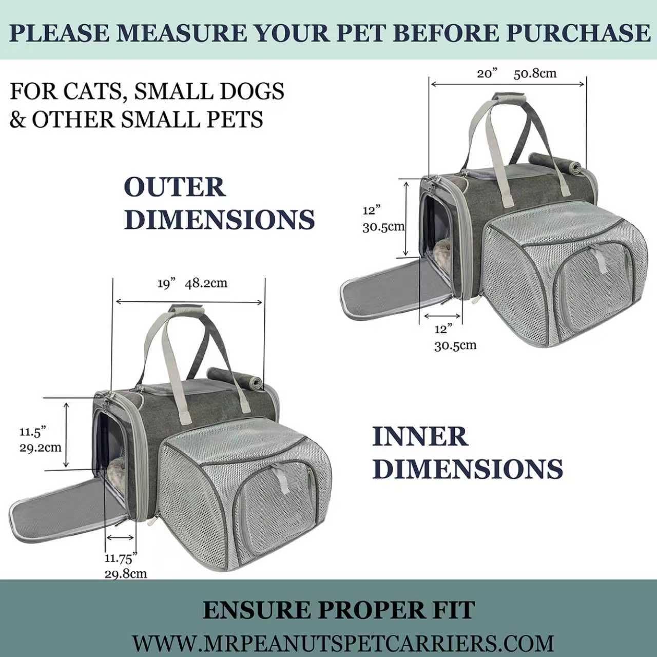 Expandable Soft-Sided Pet Carrier for Travel