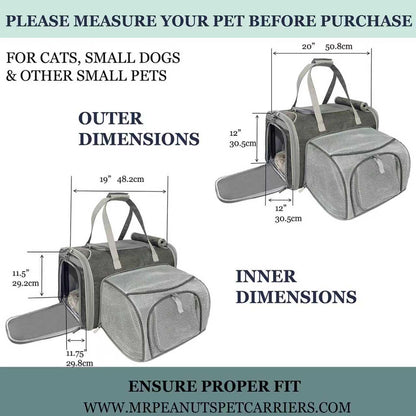Expandable Soft-Sided Pet Carrier for Travel