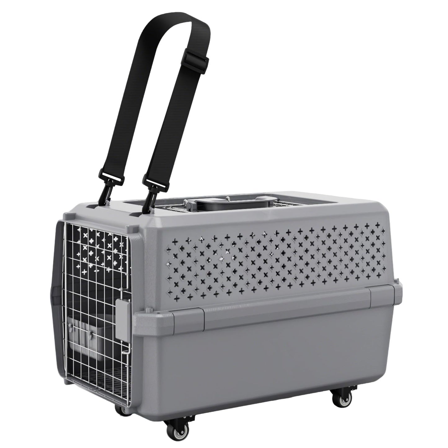 Rolling Hard-Sided Pet Carrier with Wheels