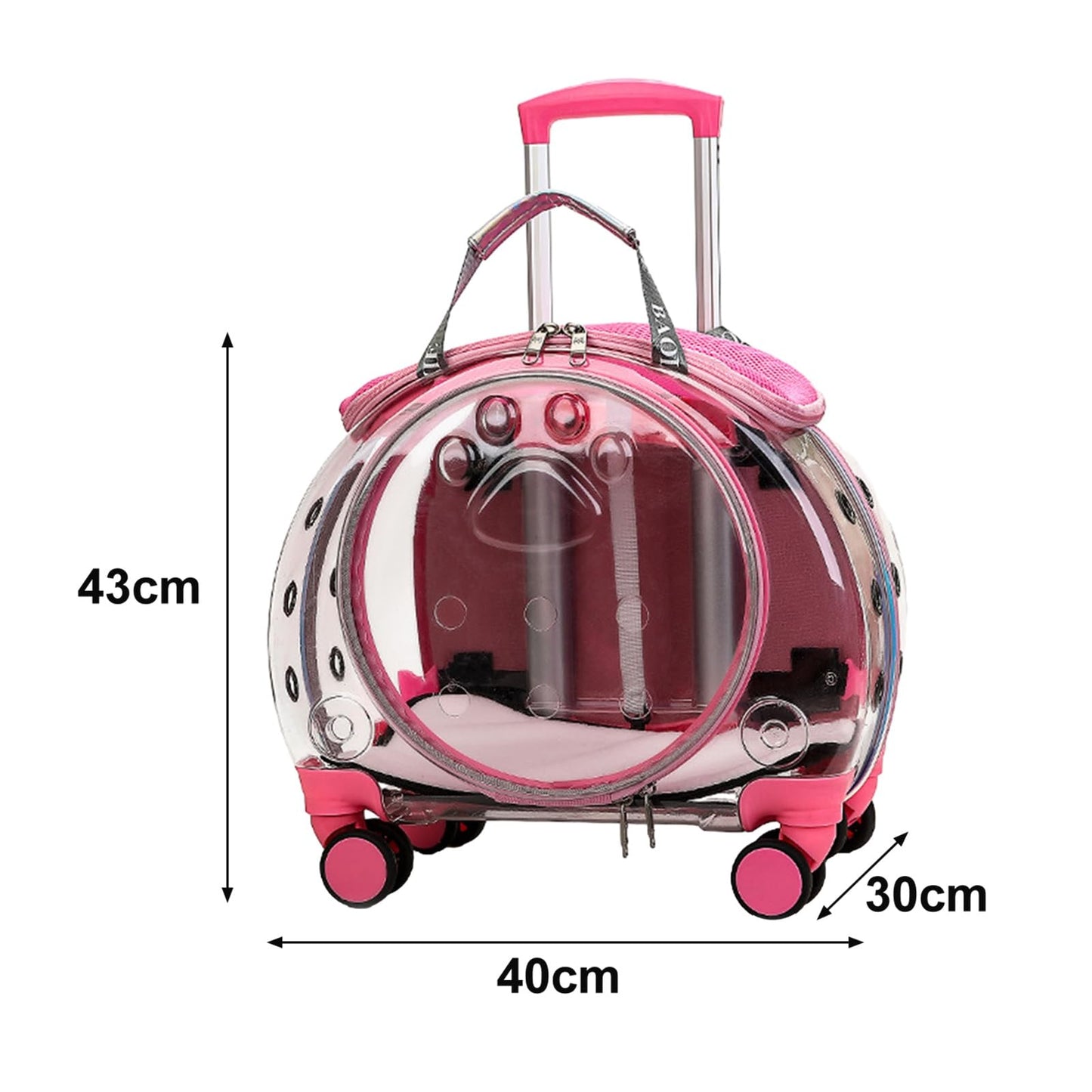 Wheeled Bubble Pet Carrier Backpack for Travel
