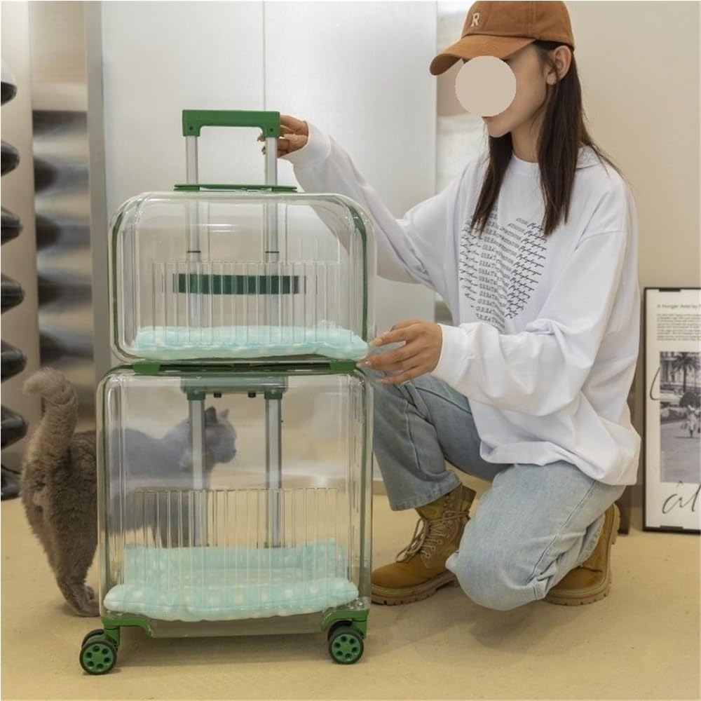 Hard Shell Rolling Pet Carrier for Cats & Dogs