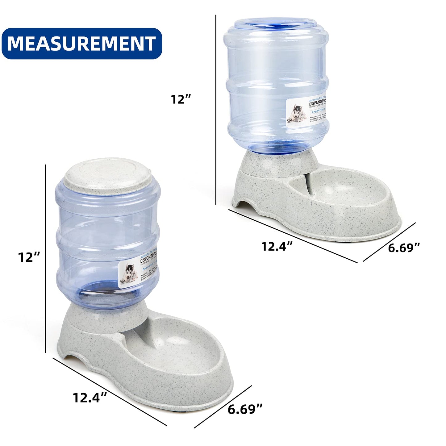 Automatic Pet Food & Water Dispenser Set 1 Gallon