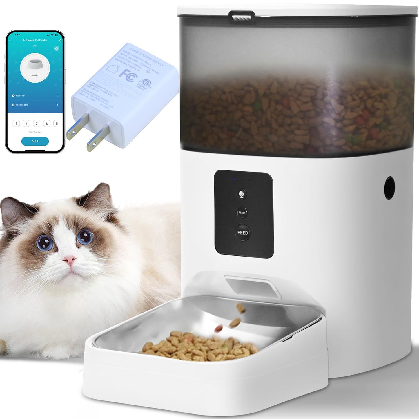 Automatic Pet Feeder with Voice Recording and Timer