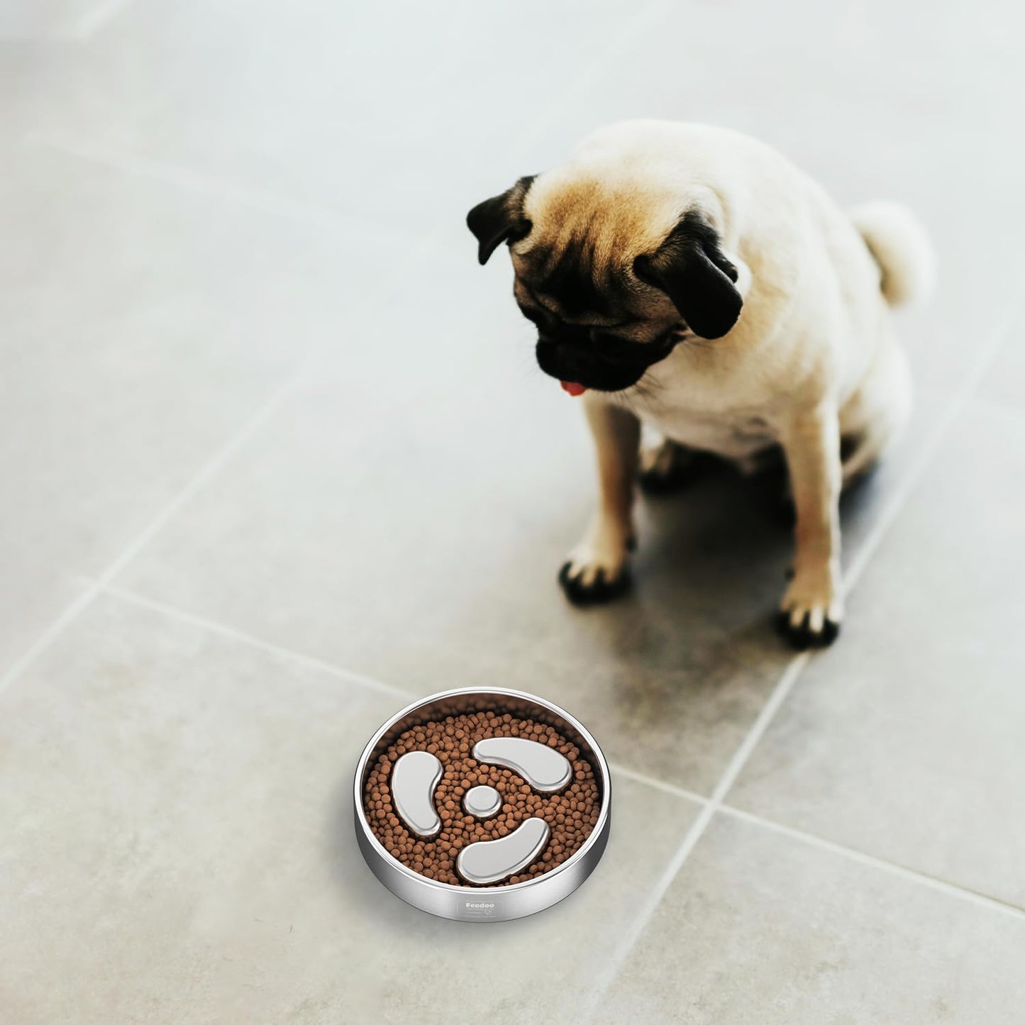 Stainless Steel Slow Feeder Bowl with Non-Slip Base