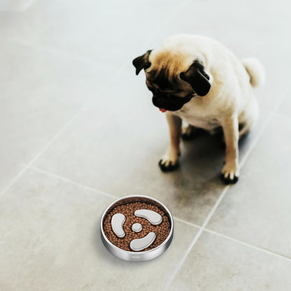 Stainless Steel Slow Feeder Bowl with Non-Slip Base