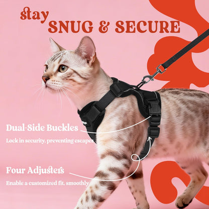 Adjustable Cat Harness & Lead Set for Walking